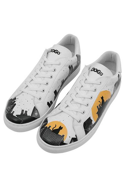 Dogo Adidași albi din piele vegană pentru bărbați - Design Night Lovers