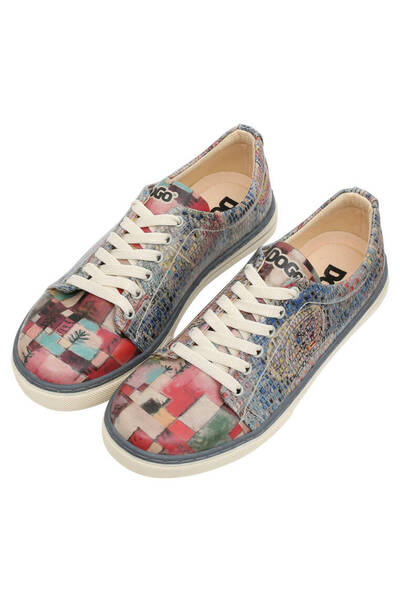 Dogo Women's Vegan Leather Multicolored Sneakers - Mini Mosaic Design