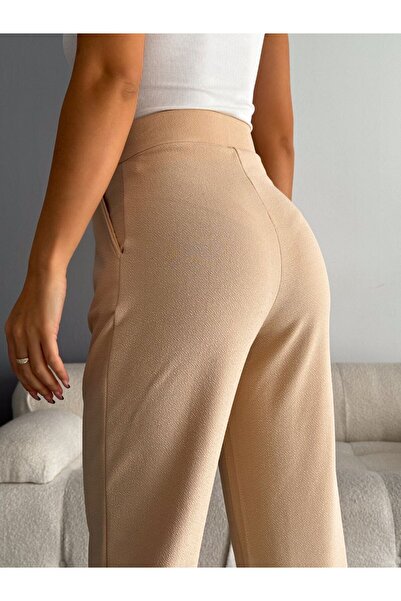 ÇEÇİM بنطلون نسائي مستورد من الكريب الكامل بالليكرا والجزر ZYN-58581