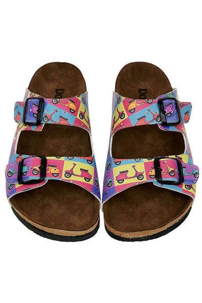 Dogo Women's Vegan Leather Multicolored Slippers - Wanna Ride Design