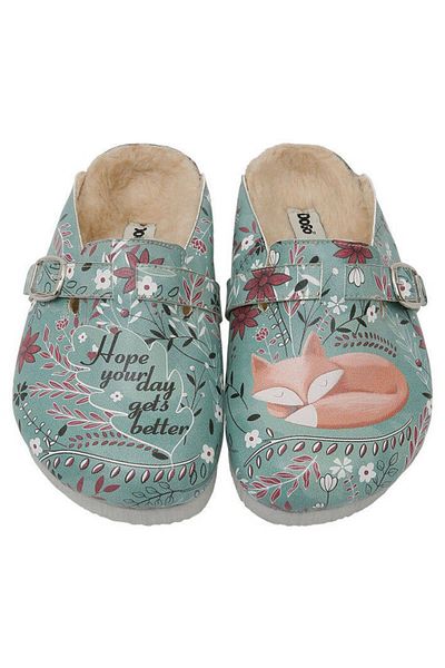 Dogo Children's Vegan Leather Green Slippers - Spirit Animal Design