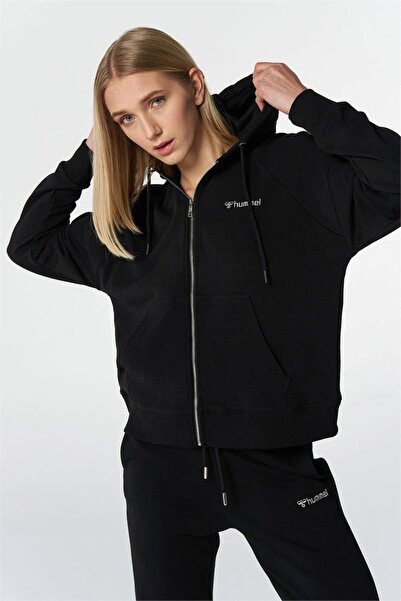 hummel 921692-2001 Hummel Hmlıberıs Zıp Hoodıe Kadın Sweat BLACK