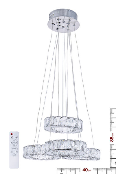 ALA LİGHTİNG ALA AYDINLATMA Plaket Kristal Taş Işlemeli KROM Paslanmaz Ledli ...