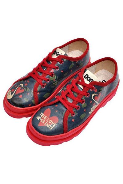 Dogo Women's Vegan Leather Navy Blue Sneakers - True Love Design