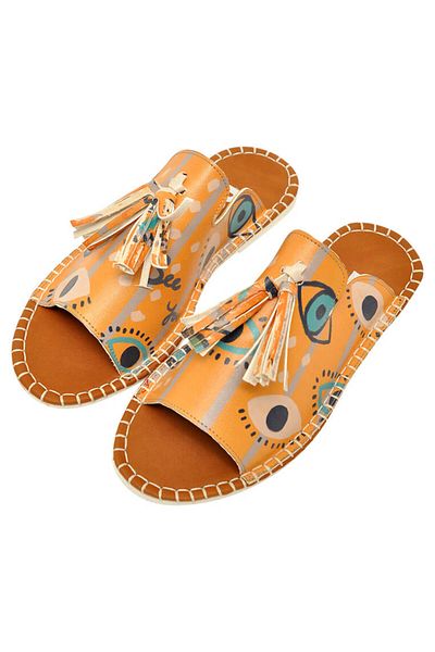 Dogo Women's Vegan Leather Orange Slippers - See You Design