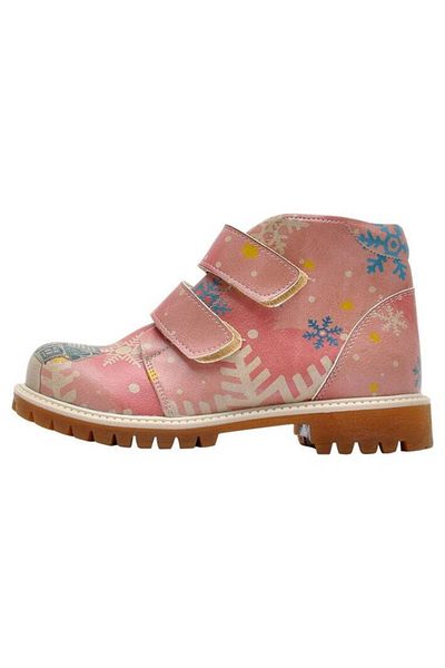 Dogo Παιδικές Vegan Δερμάτινες Ροζ Casual Μπότες - Fire Girl On Snow Design