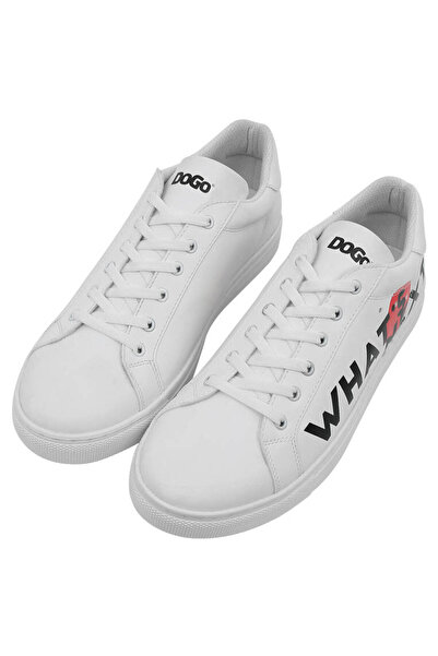 Dogo Erkek Vegan Deri Beyaz Sneakers - What's Next? Tasarım