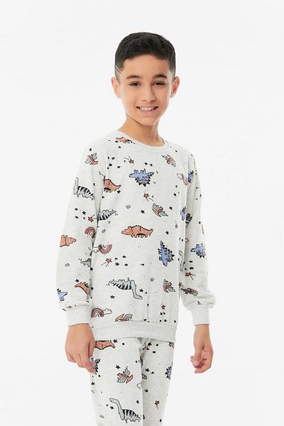 Fulla Moda Printed Crew Neck Unisex Pajama Set