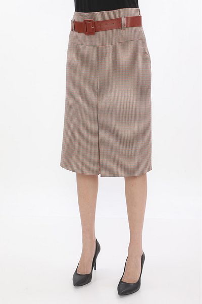 SORALLİNE WOMEN'S A BATTERY SKIRT 65 CM NECK LINED SPRING 722 PATTERNED RED
