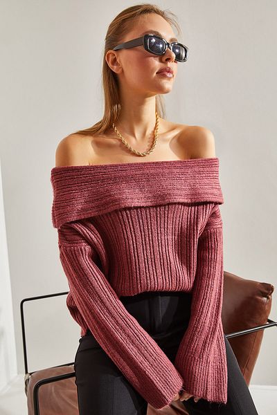 Bianco Lucci Women's Ruffle Collar Sweater