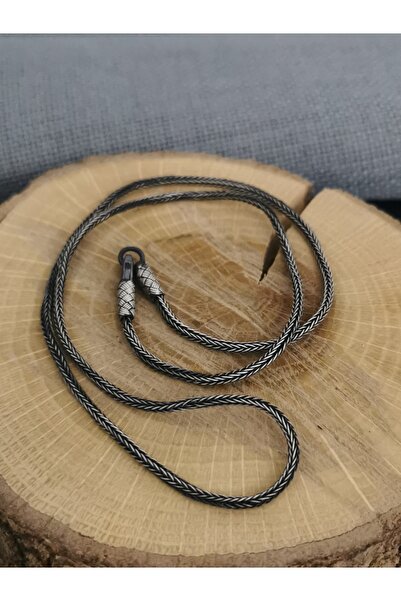 Piyera Gümüş Kazaziye El Örmesi Gümüş Kolye Zincir