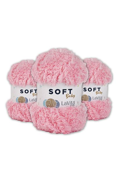 LaVita Yarn  Soft Baby Velvet Thread Amigurumi 3 Pack Hand Knitted Thread Taka Yarn (4007-Bebe Pink)