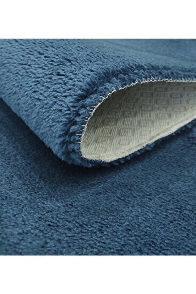 Bünyan Halı Koyu Mavi Peluş Post Kaymaz Taban Halı
