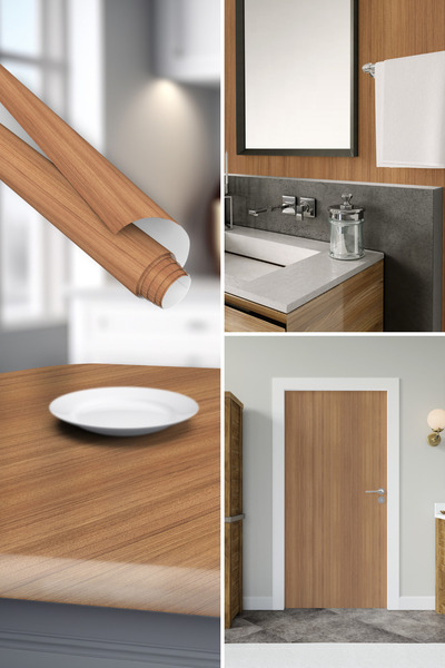 Dekoros Ahşap Desenli Yapışkanlı Folyo, Kestane Rengi Parke Görünümlü Kaplama Kağıdı, 45x500cm, 0120