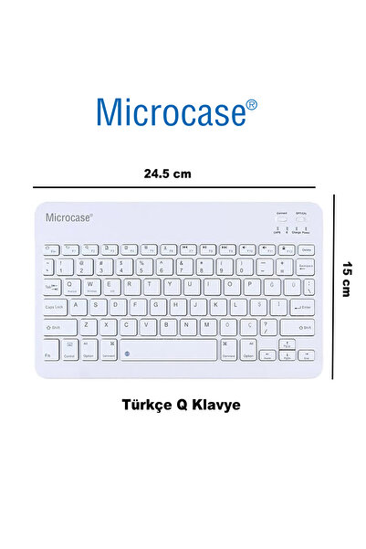 Microcase Ipad 6-7-8-9 Nesil 10.2'' Uyumlu Tablet Çanta+Türkçe Bluetooth Klavye + Mouse+ Stand -AçıkAL8133