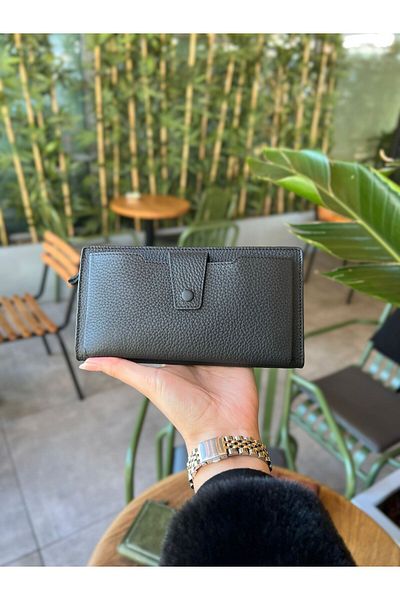 MFT Leather Design Black Leather Phone Wallet - GENUINE Compartment