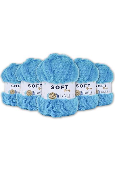 LaVita Yarn Soft Baby Velvet Yarn Amigurumi 5 Pack Πλεκτό Χέρι Σπάγγος Taka Yarn (5801-Τυρκουάζ) Taka Yarn