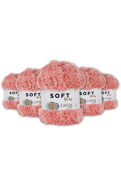 LaVita Yarn Soft Baby Velvet Yarn Amigurumi 5 Pack Πλεκτό στο χέρι Σχοινί Taka Yarn (4105-Powder) Taka Yarn