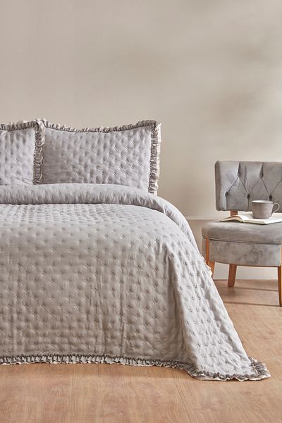 Karaca Home Viona Double Bed Cover Set Gray