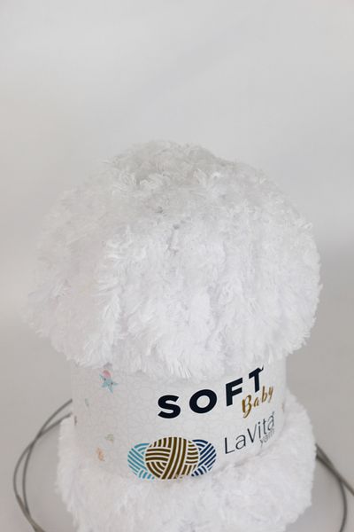 LaVita Yarn Ață moale de catifea pentru bebeluși Amigurumi Pachet de 3 fire de tricotat manual Ață Taka (1002-alb) Ață Taka