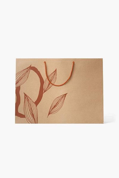 AkalBatu No1 Σετ 25 Floral Τσάντες Kraft - Μαύρες