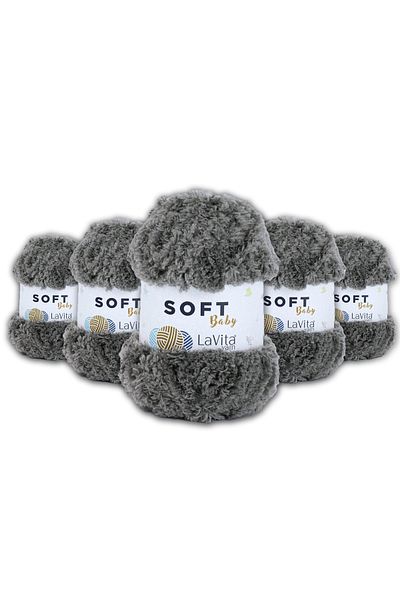 LaVita Yarn  Soft Baby Velvet Yarn Amigurumi 5 Pack Hand Knitting Yarn Taka Yarn (6019-Grey) Taka Yarn