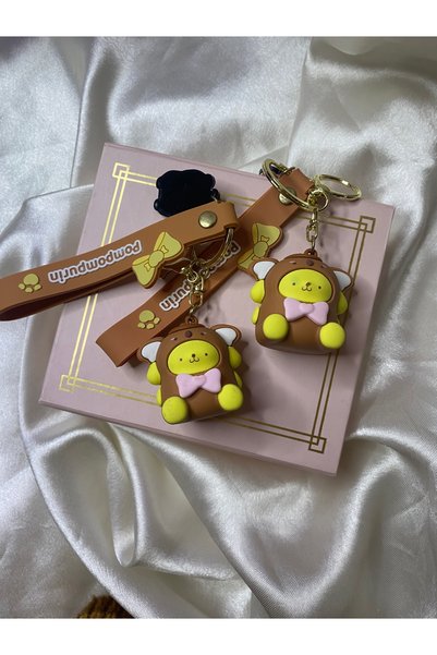 SANRIO Sanrıo karakterli 1 Aadet pompompurin büyük boy anahtarlık , çanta süs...