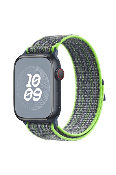 Microsonic Apple Watch Series 9 45mm Kordon Terra Sport Loop Yeşil