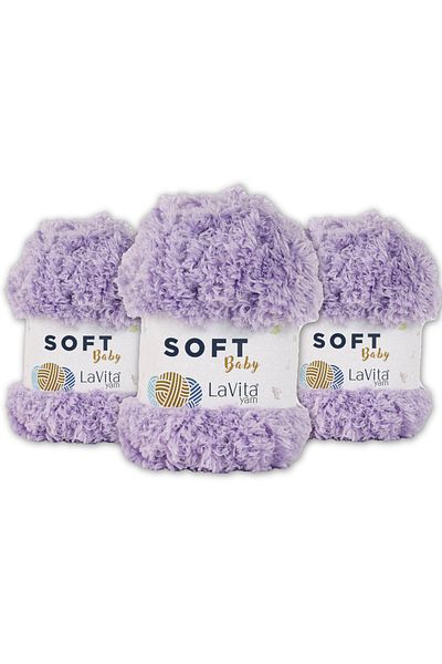 LaVita Yarn Soft Baby Velvet Yarn Amigurumi 3 Pack Hand Knitting Yarn Taka Yarn (5101-Lilac) Taka Yarn
