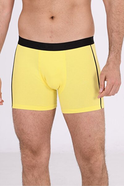 OBJE Yellow Lycra Cotton Men's Boxers