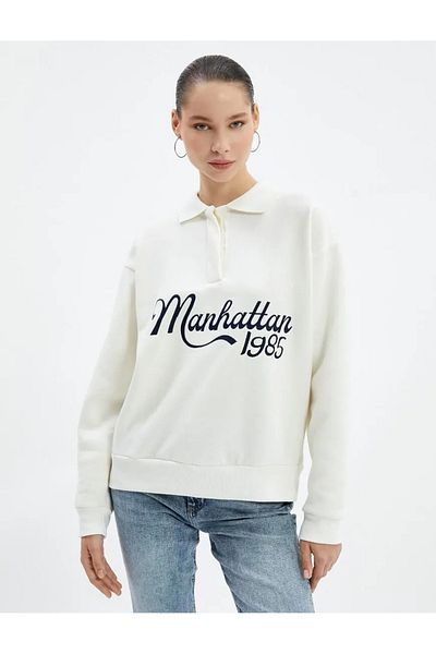 Koton 4wal10198ık Women's Sweat Ecru