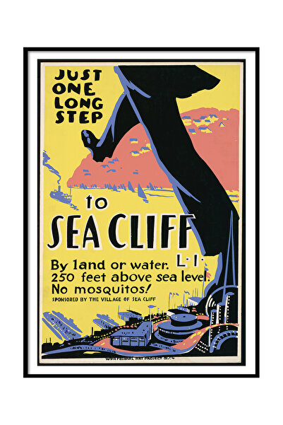 Beril Yamaç Design Studio Reproducere de poster vintage Sea Cliff, artă de poster vintage