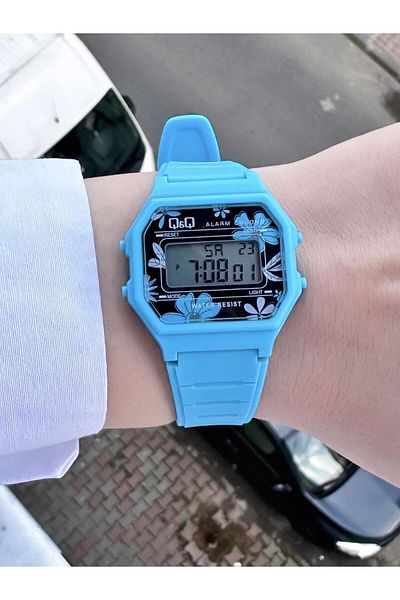 Q&Q Vintage Digital Women's Plastic Cord Wristwatch
