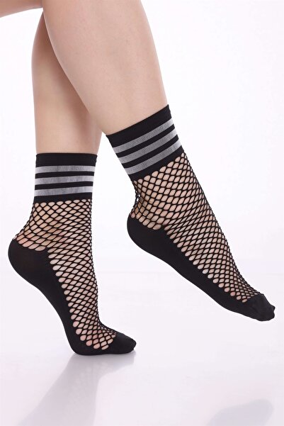 OBJE Çemberli File Soket Çorap