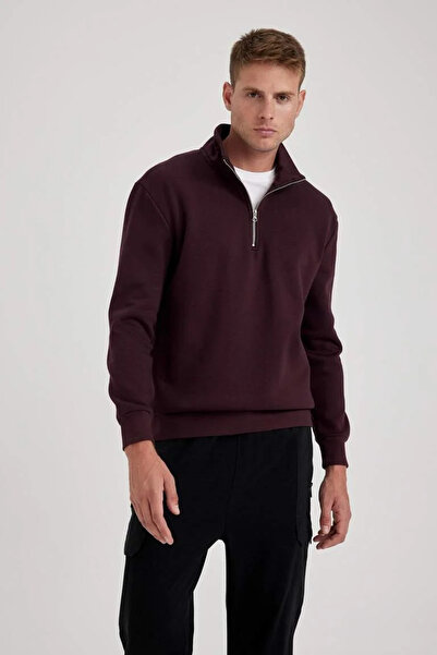 DeFacto X7405Az/Br150 Defacto Men's Sweat D.Bordeaux