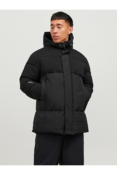 Jack & Jones 12235870 Jjeforce Puffer Sn Erkek Mont Black