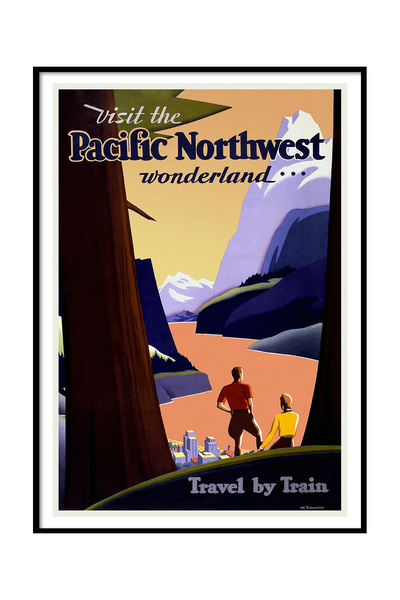 Beril Yamaç Design Studio Pachet de reproductii de afișe vintage Pacifit Nort...