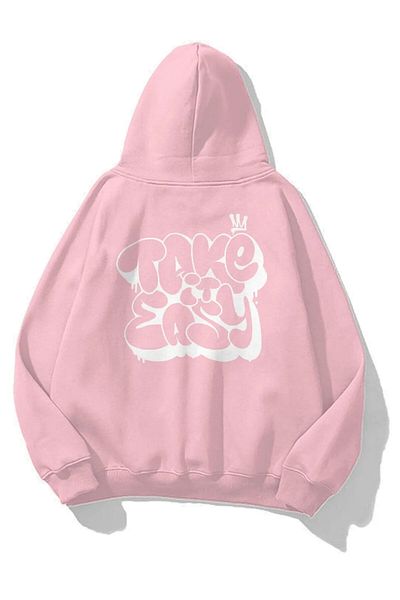 Gofeel Harajuku 3 Thread Take It Easy Detail Oversize Unisex φούτερ