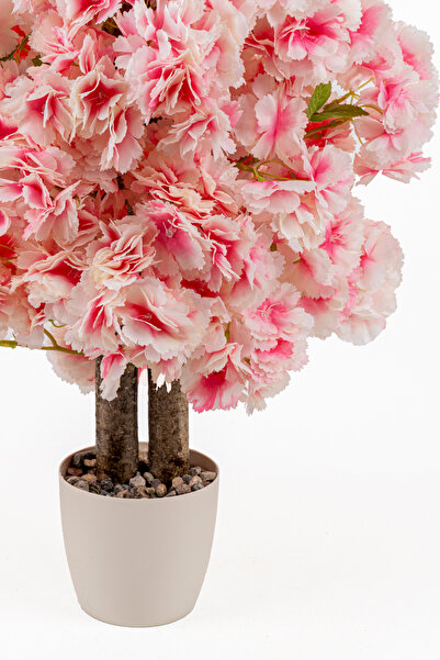 YAPAY ÇİÇEKÇİNİZ BEYAZ SAKSIDA YOĞUN YAPRAKLI 60 CM YAPAY BAHARDALI AĞACI