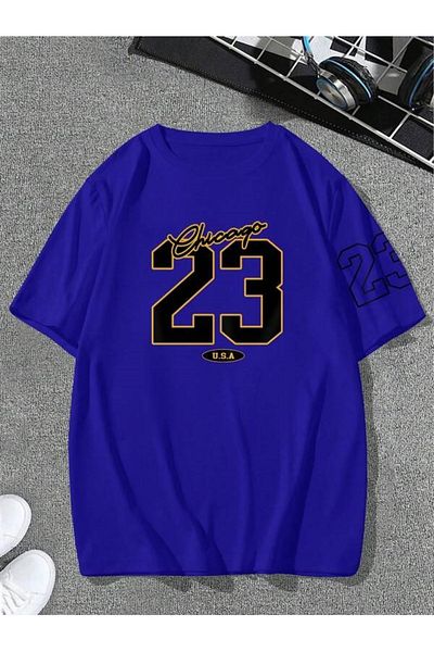 MOONBULL Ανδρικό μπλουζάκι με μανίκια Chicago 23 με στάμπα με λεπτομέρειες
