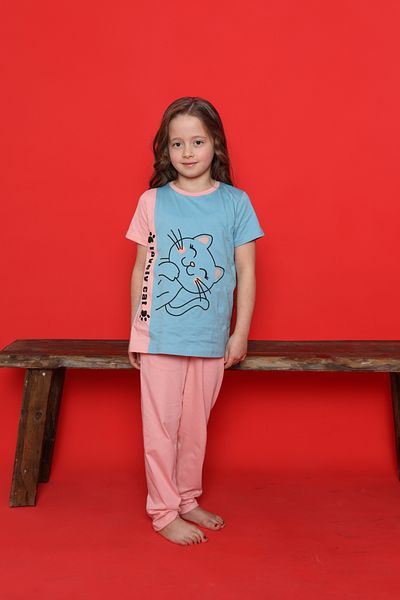 Ayans Pijama 100% Cotton Combed Girl's Pajama Set
