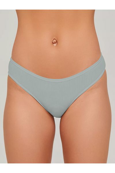 MİSTİRİK Slip din bumbac elastic model Taranto cu talie înaltă cu nervuri Culoare verde apă