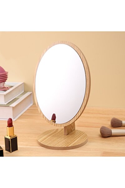 gaman Yeni Model 9 -Ahşap Tasarım Masaüstü Oda Dekorasyon Makyaj OVAL Ayna