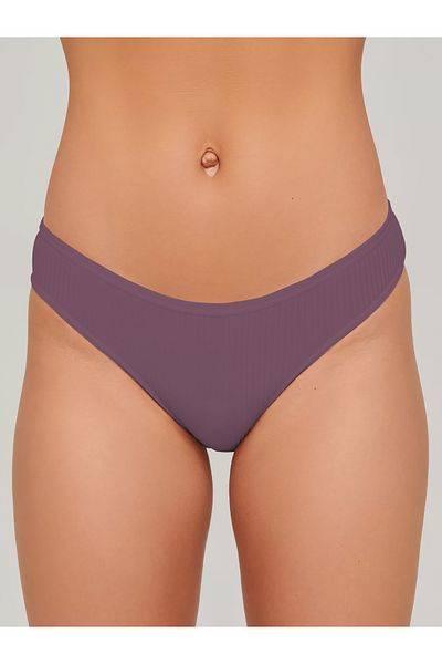 MİSTİRİK Slip din bumbac elastic model Taranto cu talie înaltă cu nervuri de culoare violet