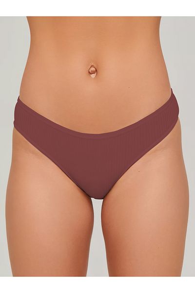 MİSTİRİK Slip din bumbac elastic model Taranto, cu talie înaltă, cu nervuri, culoare prune