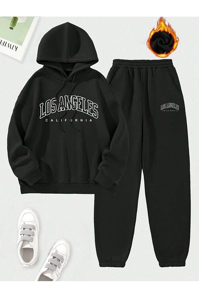 MOONBULL Σετ φόρμας Unisex Los Angeles CA με στάμπα με κουκούλα