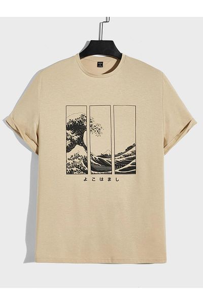 MAGORS Μπλουζάκι Katsushika Printed Oversize Μπεζ