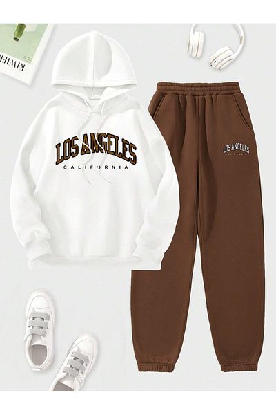 MOONBULL Σετ φόρμας Unisex Los Angeles CA με στάμπα με κουκούλα