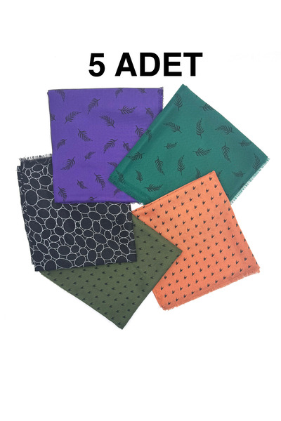 nazipek 5'li Paket Karışık Desen Desen Pigment Baskı Yazma Yumuşak Dokulu Eşa...
