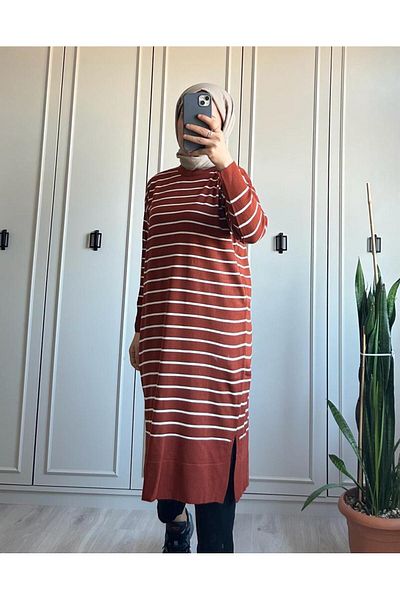 modasusev Striped Hijab Tunic